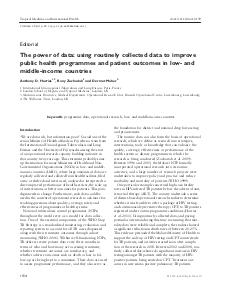 The power of data: using routinely collected data to improve public health programmes and patient outcomes in low- and middle-income countries