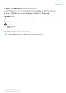 Analysing inhibitors of integrating and routinizing Health Information Systems for Universal Health Coverage: the case of Cameroon, 2017