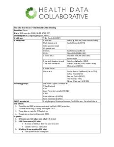 HDC Stakeholder Representative Group Meeting Minutes, December 2022