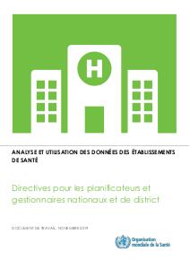 Directives pour les planificateurs et gestionnaires nationaux et de district, 2019