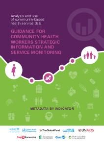 UNICEF: Guidance for community health workers strategic information and service monitoring