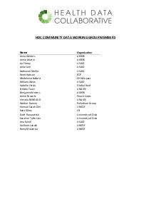 HDC Community Data Working Group Members