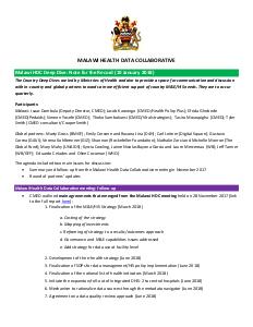 Malawi HDC Deep Dive January 2018