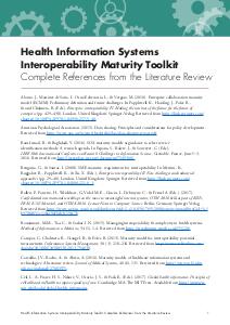 HIS Interoperability Maturity Toolkit Complete References