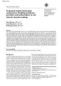 Federated health information architecture: Enabling healthcare providers and policymakers to use data for decision-making