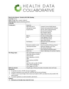 HDC Stakeholder Representative Group meeting minutes, May 2022