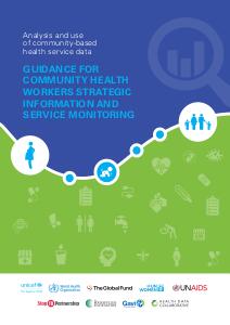 UNICEF: Guidance for community health workers strategic information and service monitoring