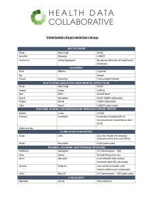 Stakeholders Representatives Group 2022