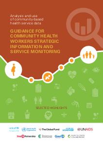 UNICEF: Guidance for community health workers strategic information and service monitoring