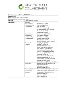 HDC Stakeholder Representative Group meeting minutes, January 2022